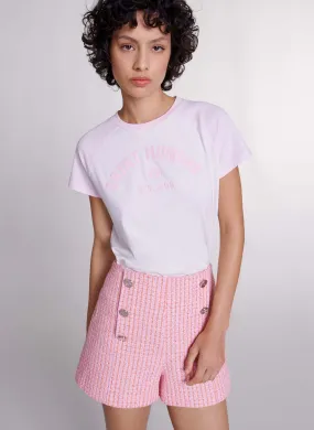 MAJE  Short droit en coton mélangé - Rose