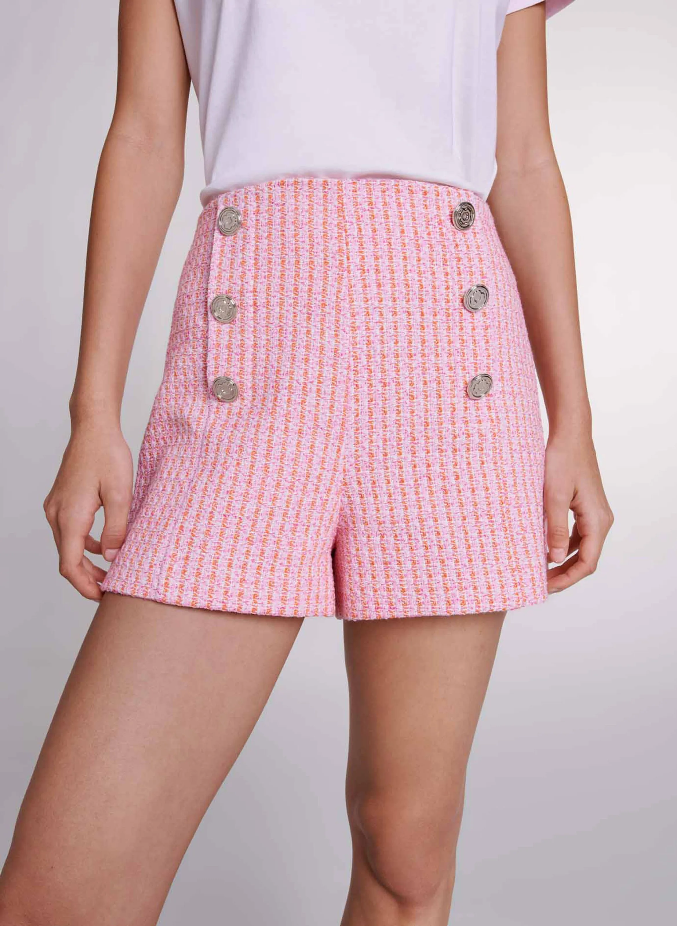 MAJE  Short droit en coton mélangé - Rose