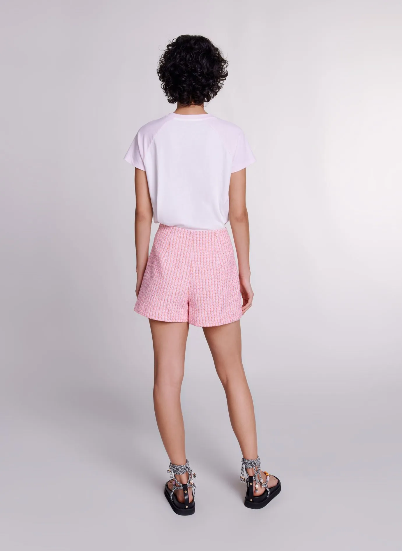 MAJE  Short droit en coton mélangé - Rose