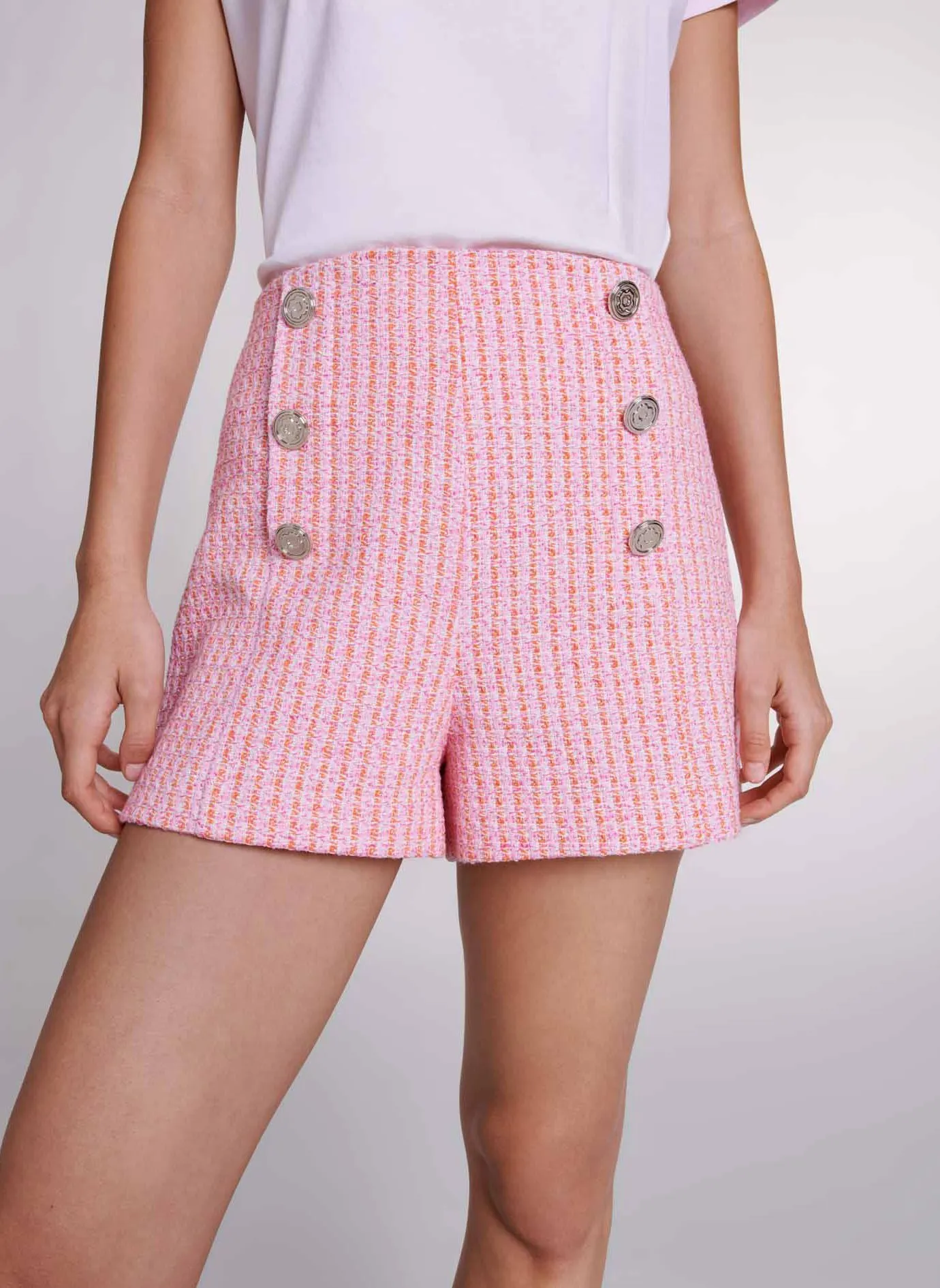 MAJE  Short droit en coton mélangé - Rose