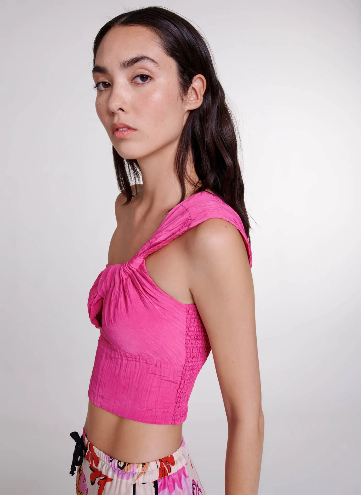 MAJE  Top asymétrique - Rose