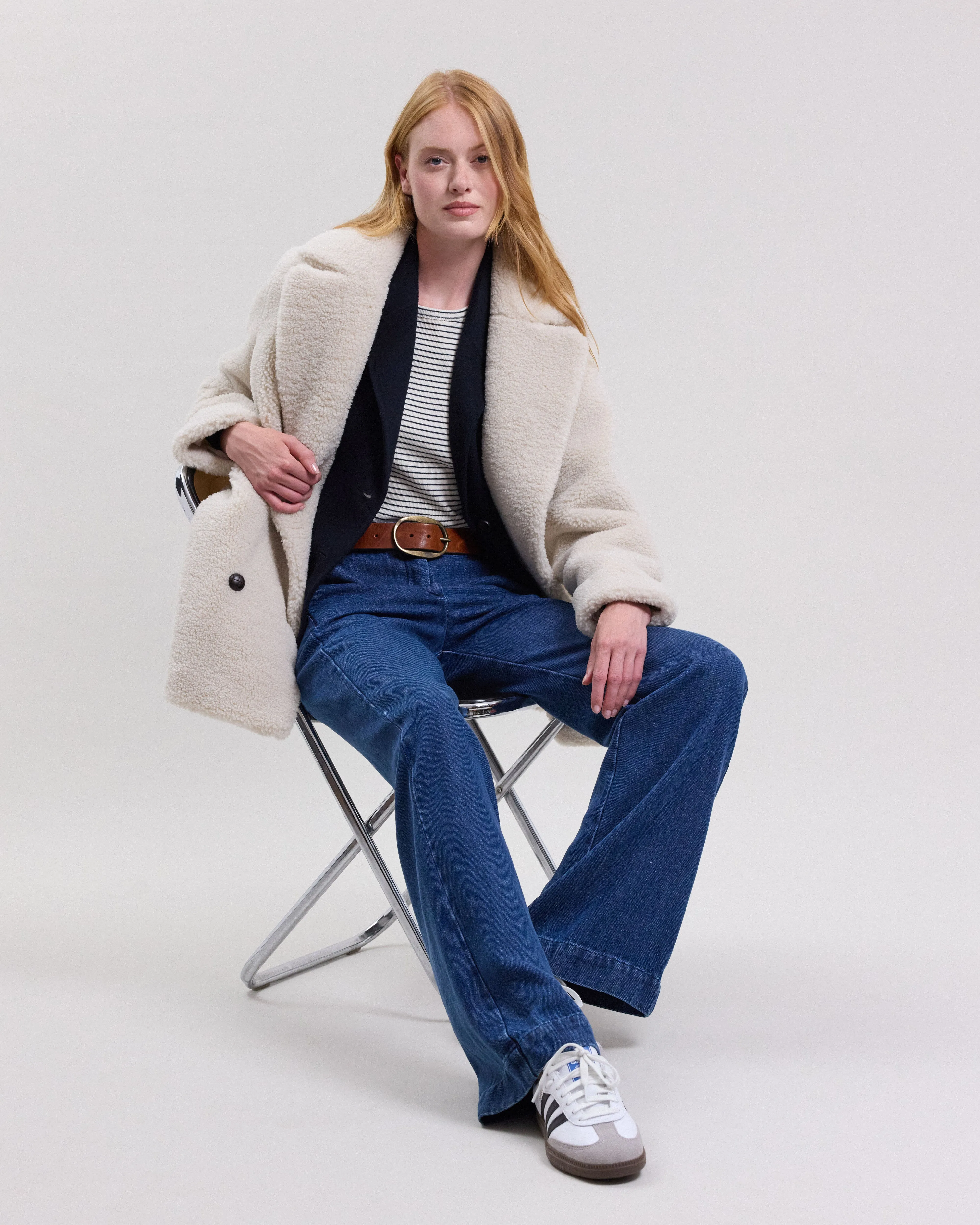 Manteau Femme en sherpa Ecru Victoria