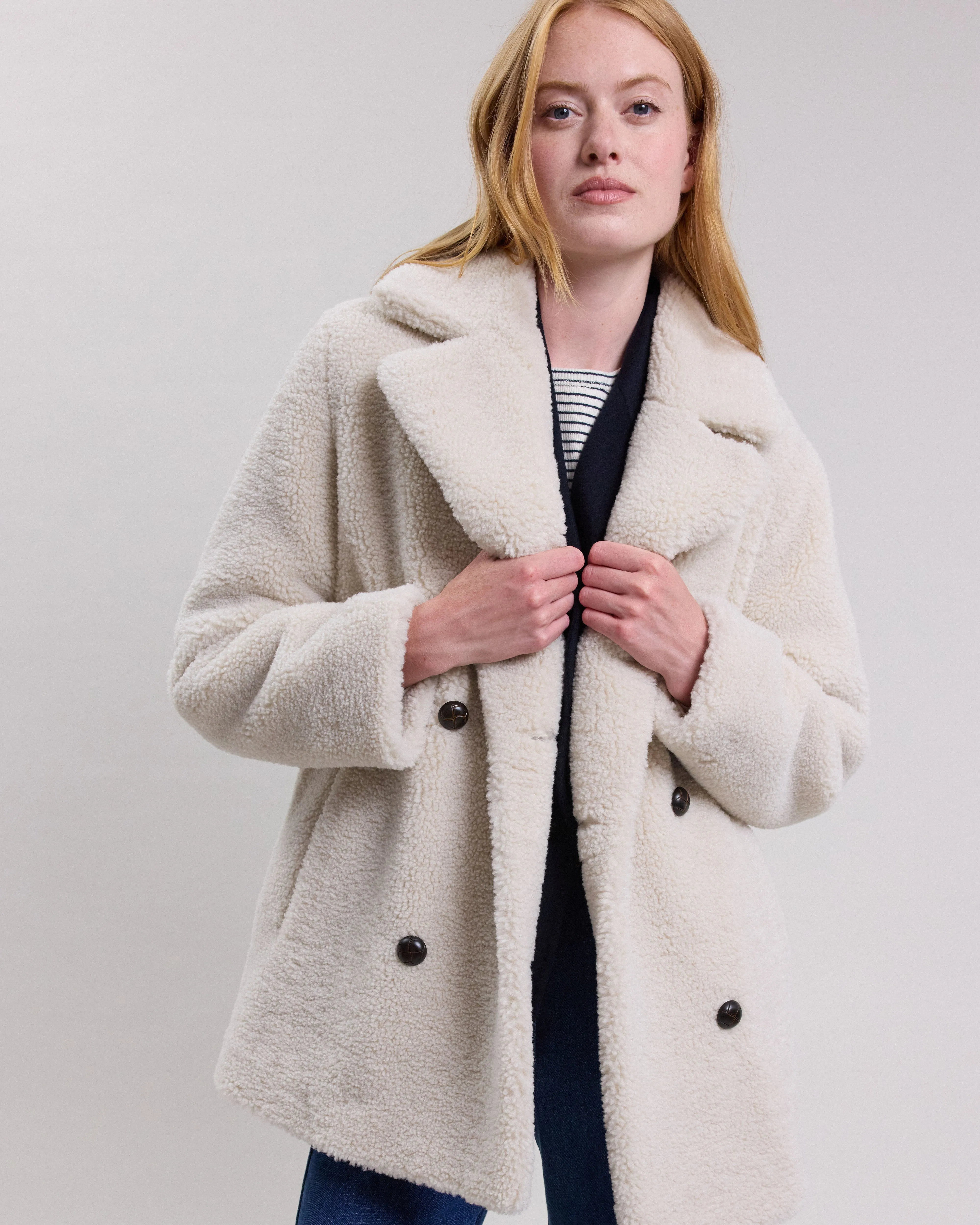 Manteau Femme en sherpa Ecru Victoria