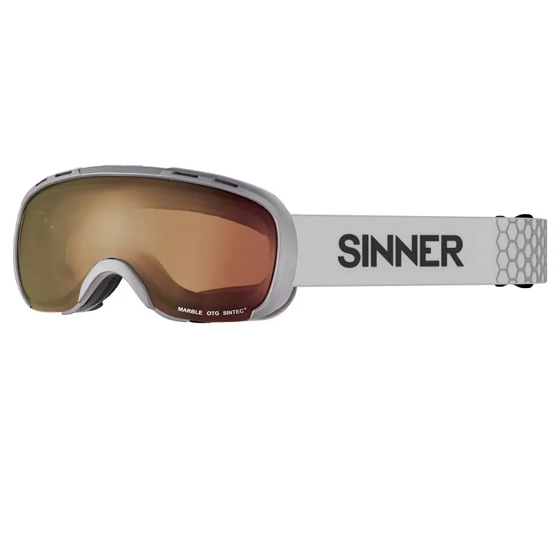 Masque de Ski Sinner Marble OTG Matte Light Grey Double Orange Sintec