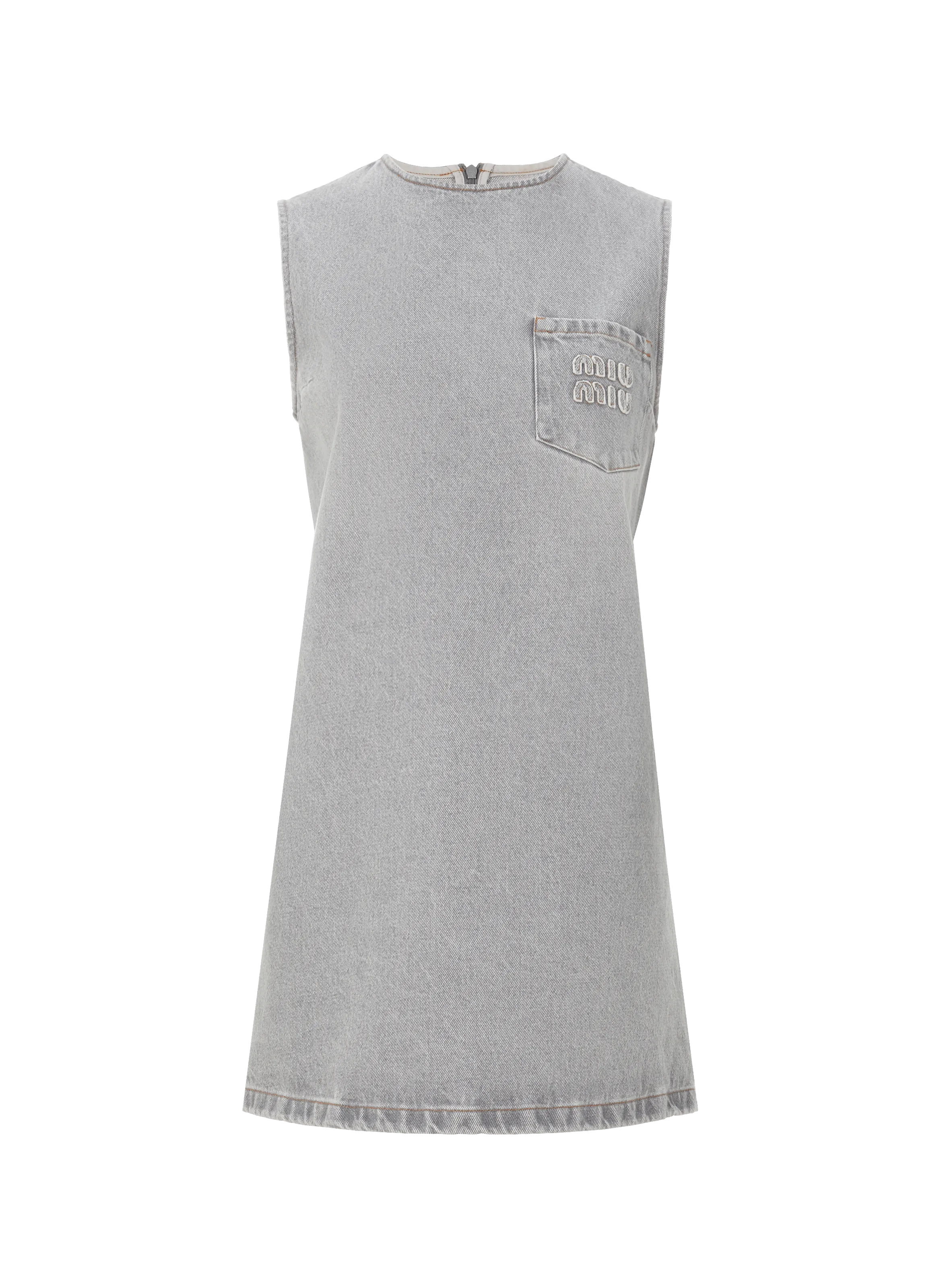 MIU MIU  Robe courte en coton  - Gris