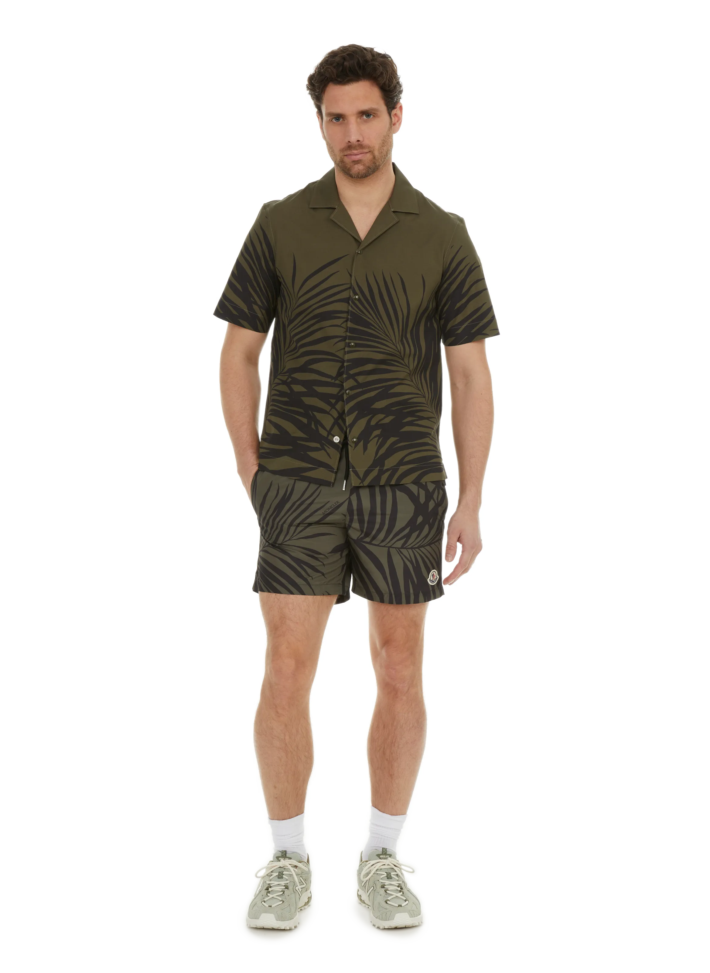 MONCLER  Short de bain imprimé - Vert