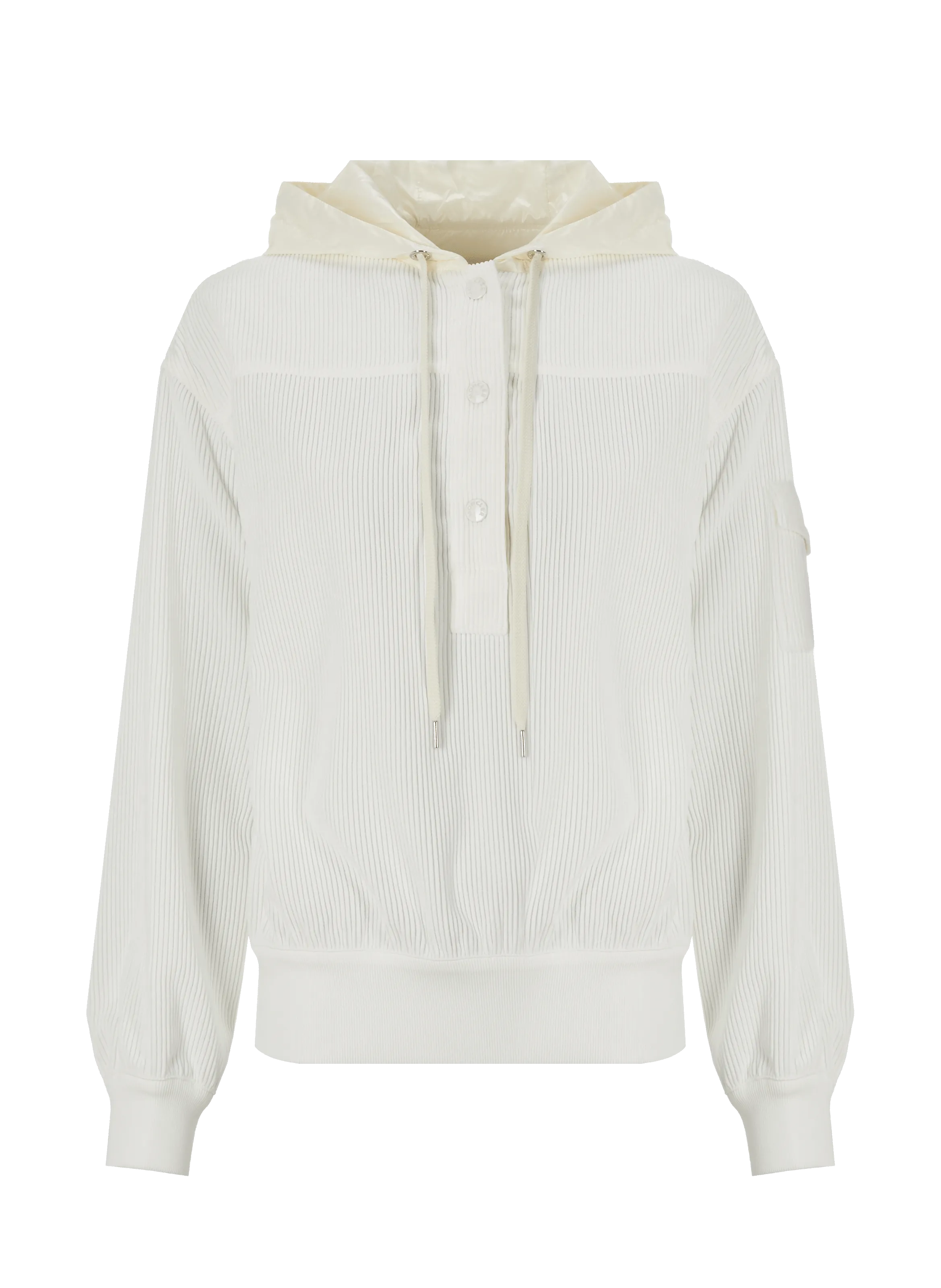 MONCLER  Sweatshirt en maille côtelée - Blanc