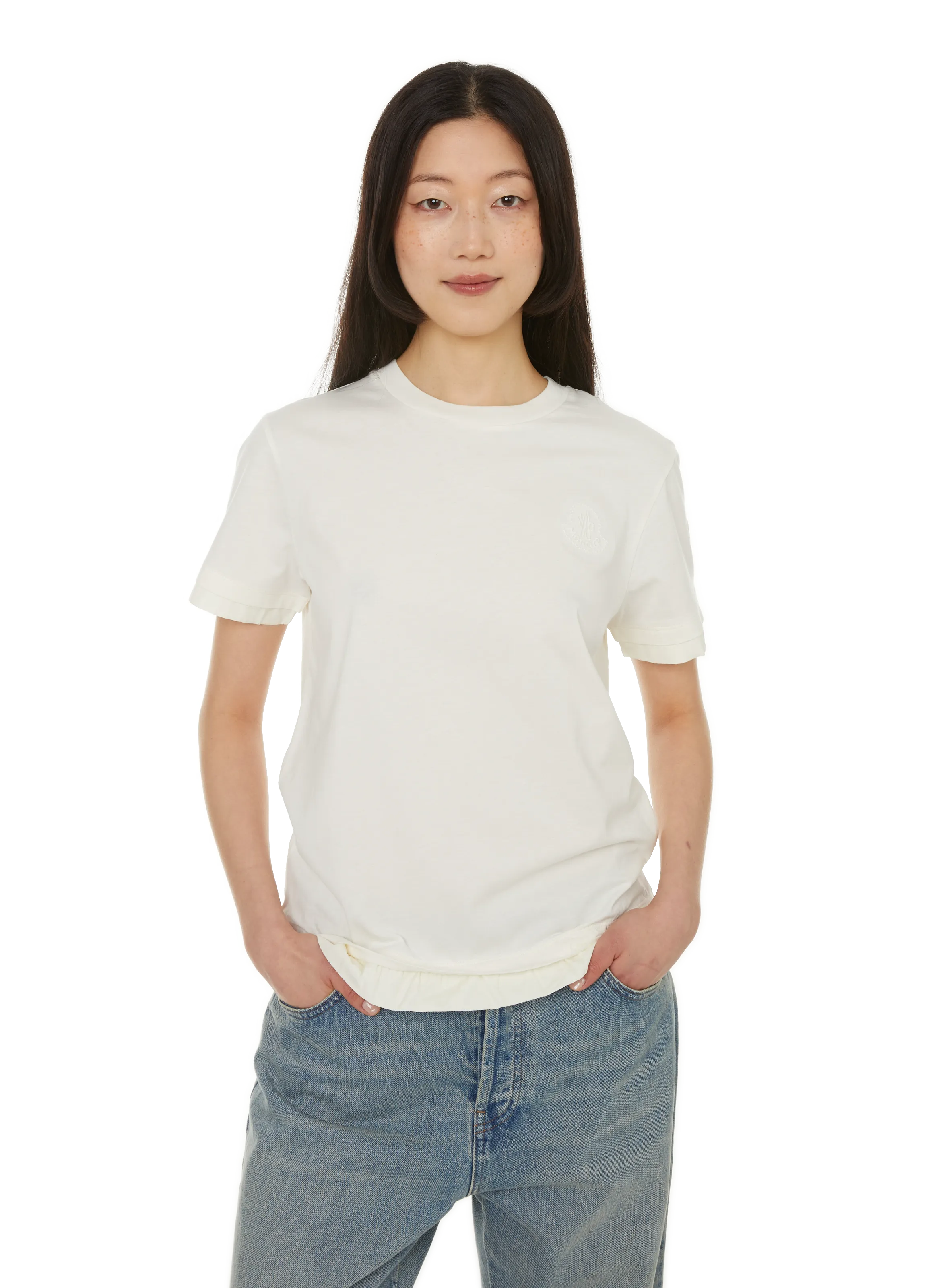 MONCLER  T-shirt en coton - Beige