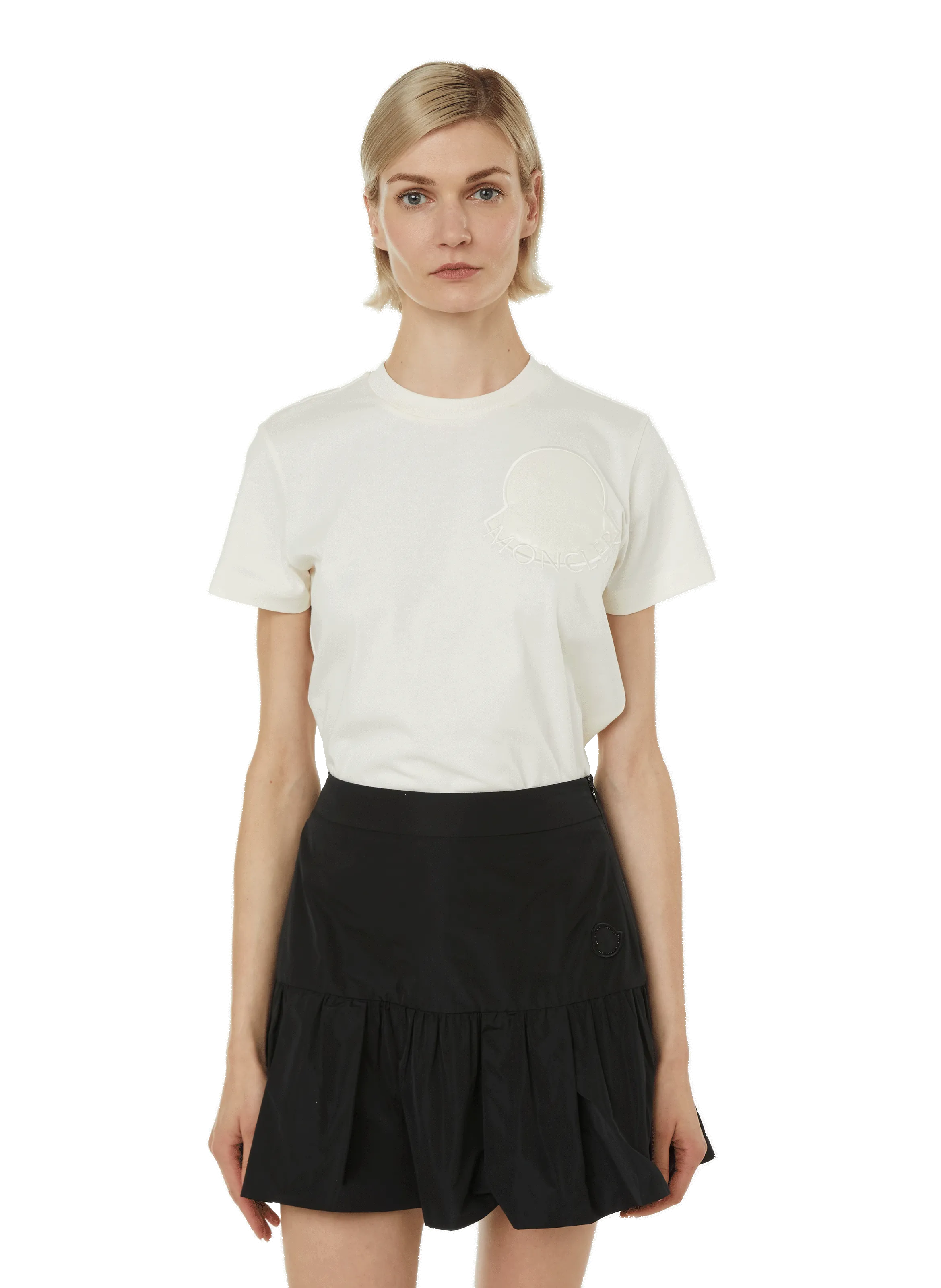 MONCLER  T-shirt en coton - Blanc