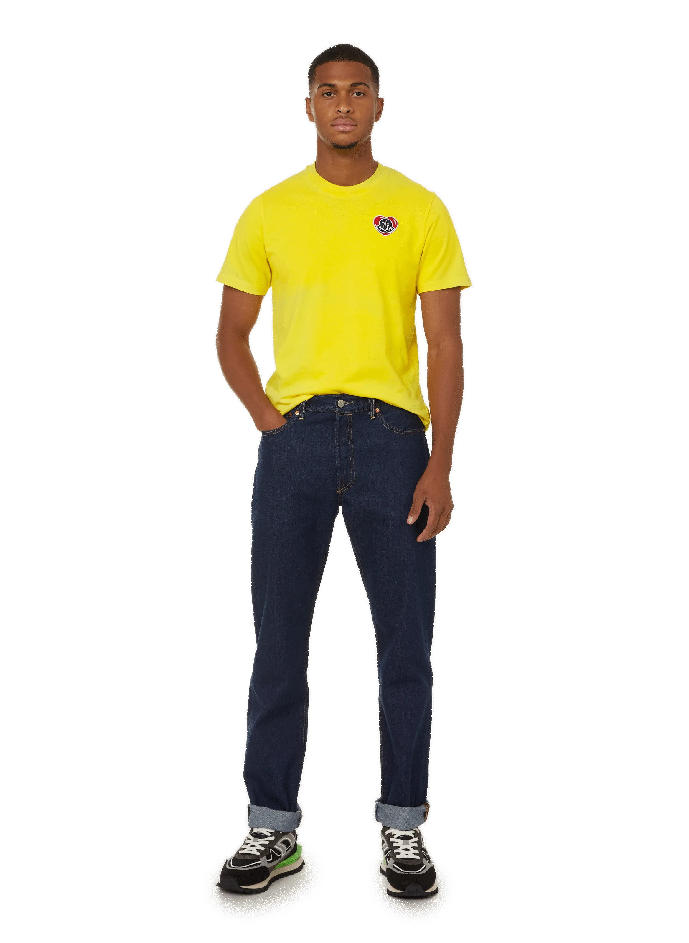 MONCLER  T-shirt en coton - Jaune