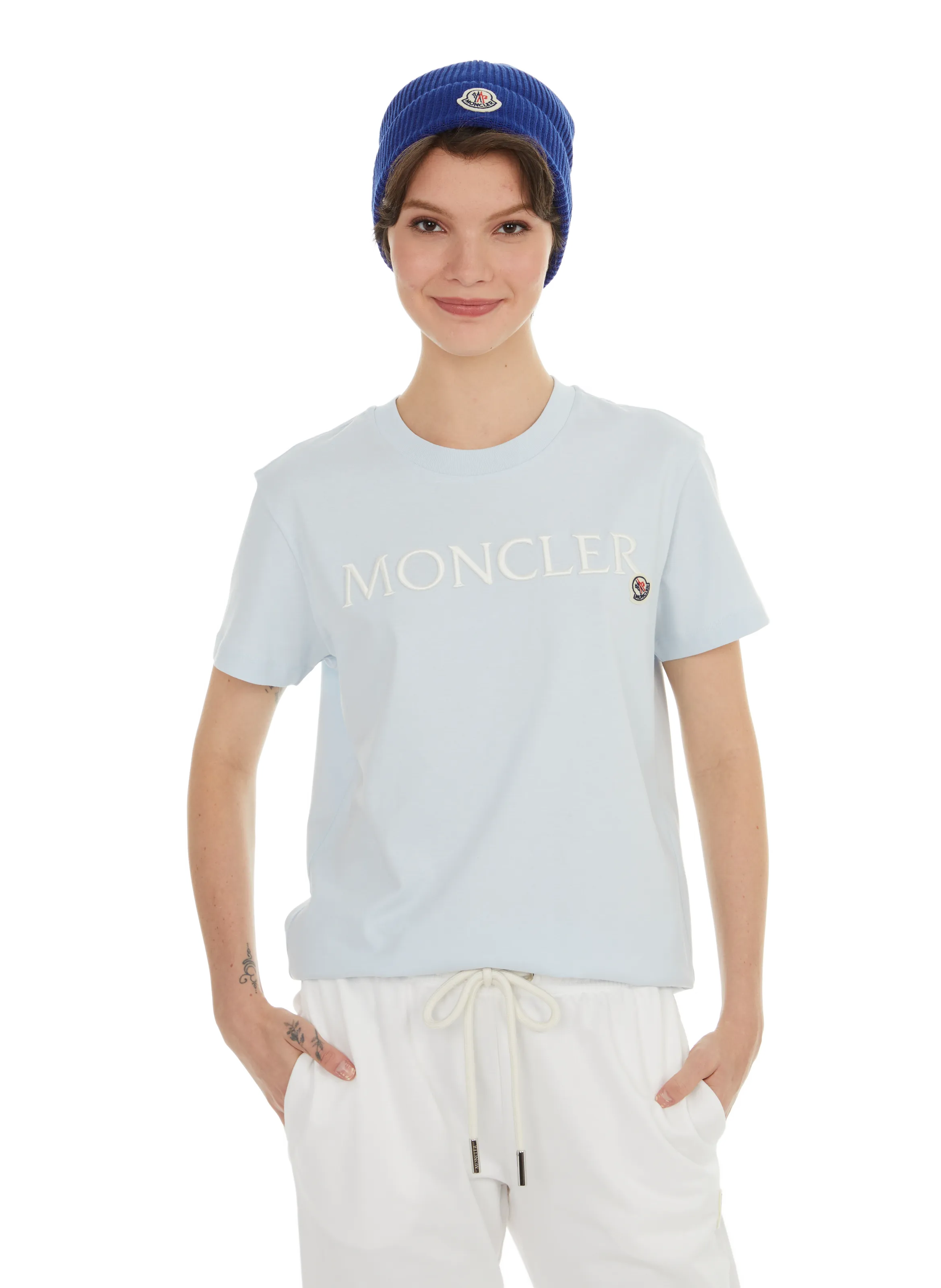 MONCLER  T-shirt logotypé - Bleu