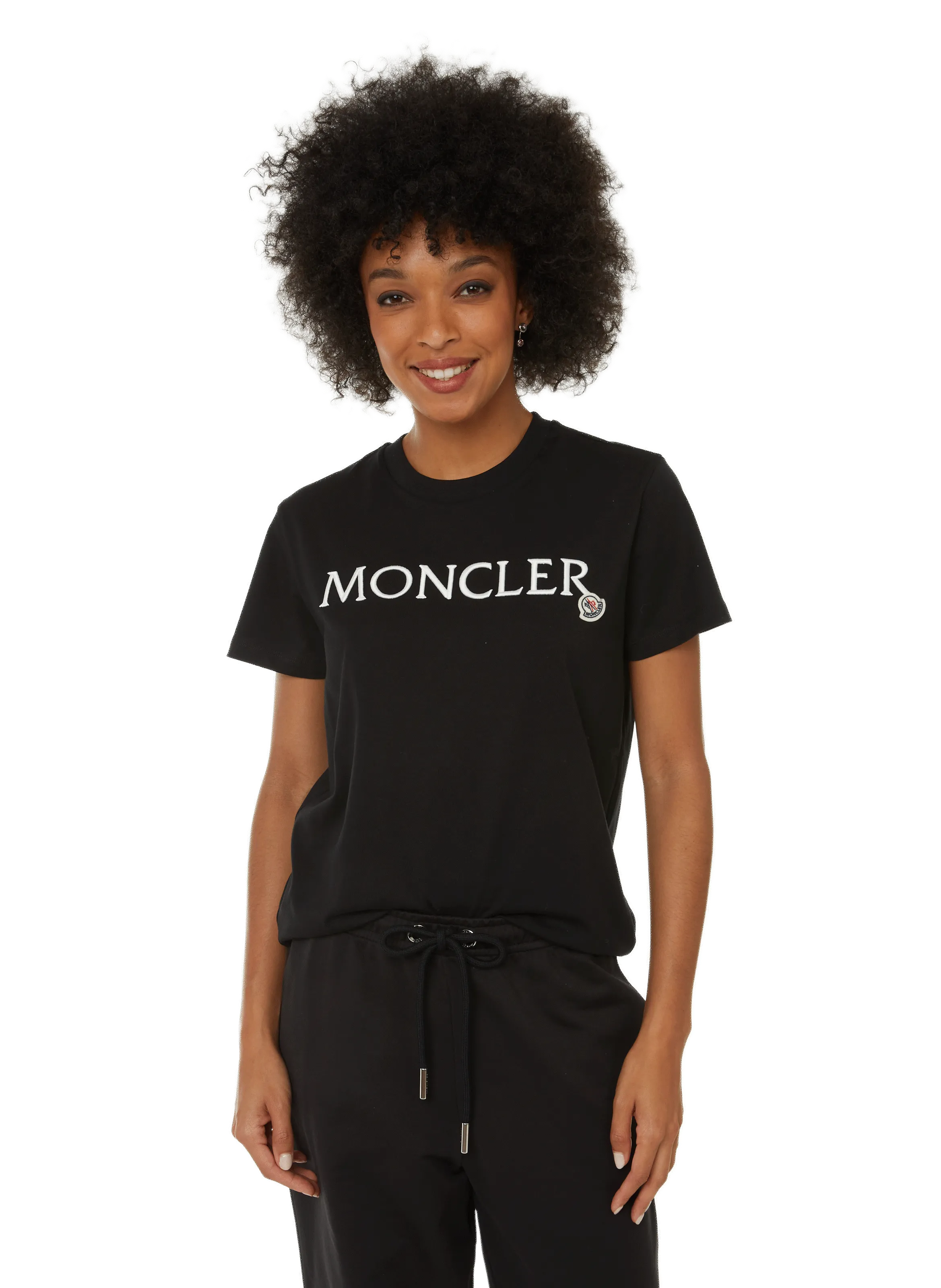 MONCLER  T-shirt logotypé en coton - Noir