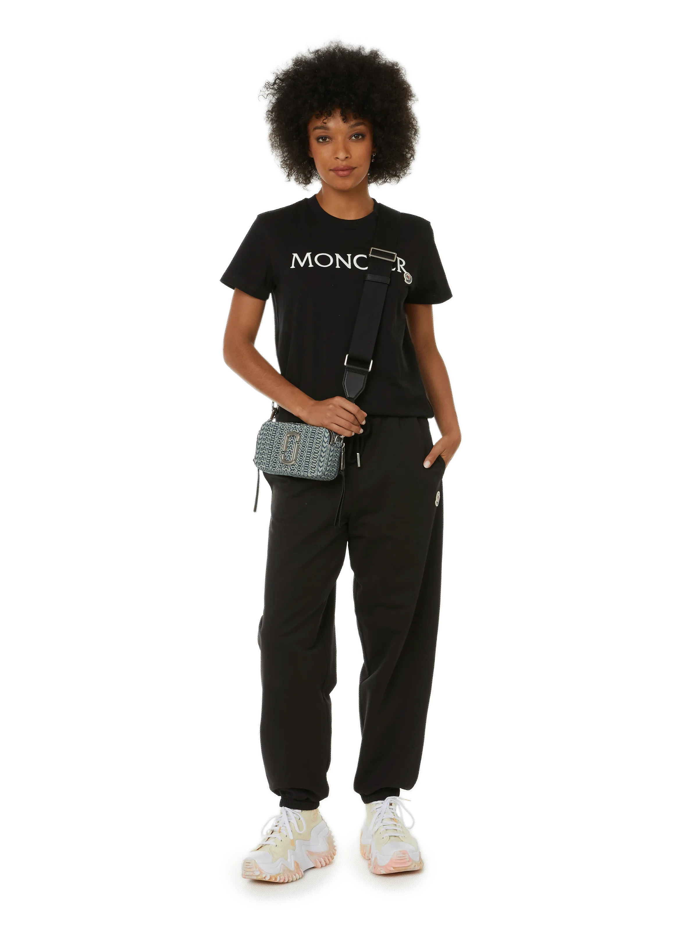 MONCLER  T-shirt logotypé en coton - Noir