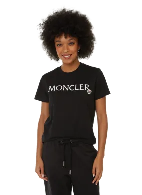 MONCLER  T-shirt logotypé en coton - Noir