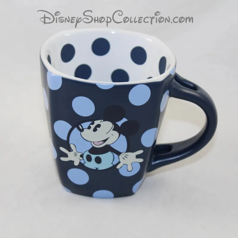 Mug Mickey DISNEY PARKS pois bleu blanc Disney 10 cm