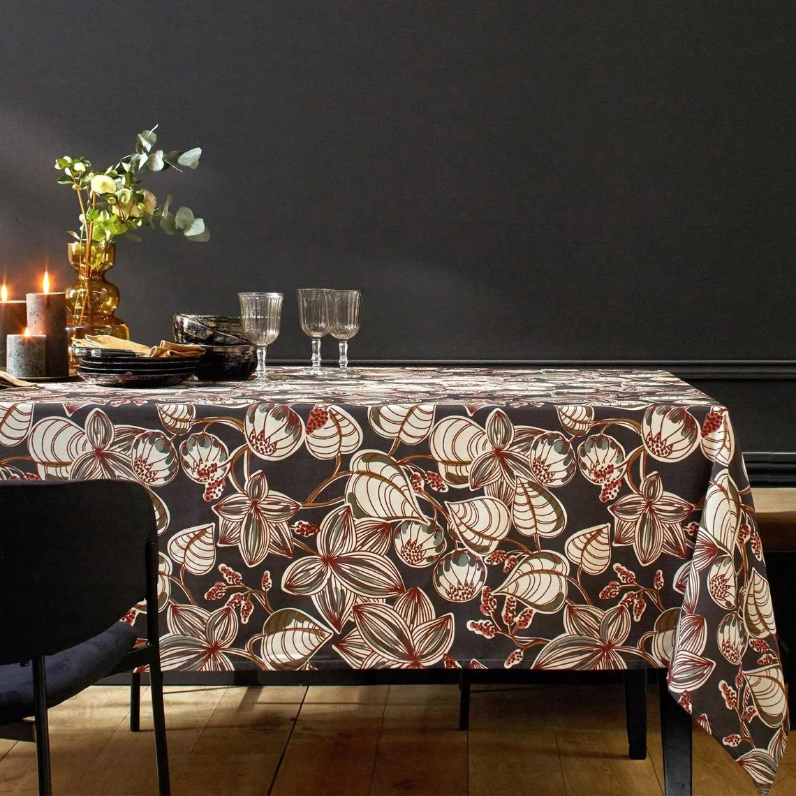 Nappe de table double face imprimé motifs feuillage Multicolore GILINAPPE  | 3 Suisses