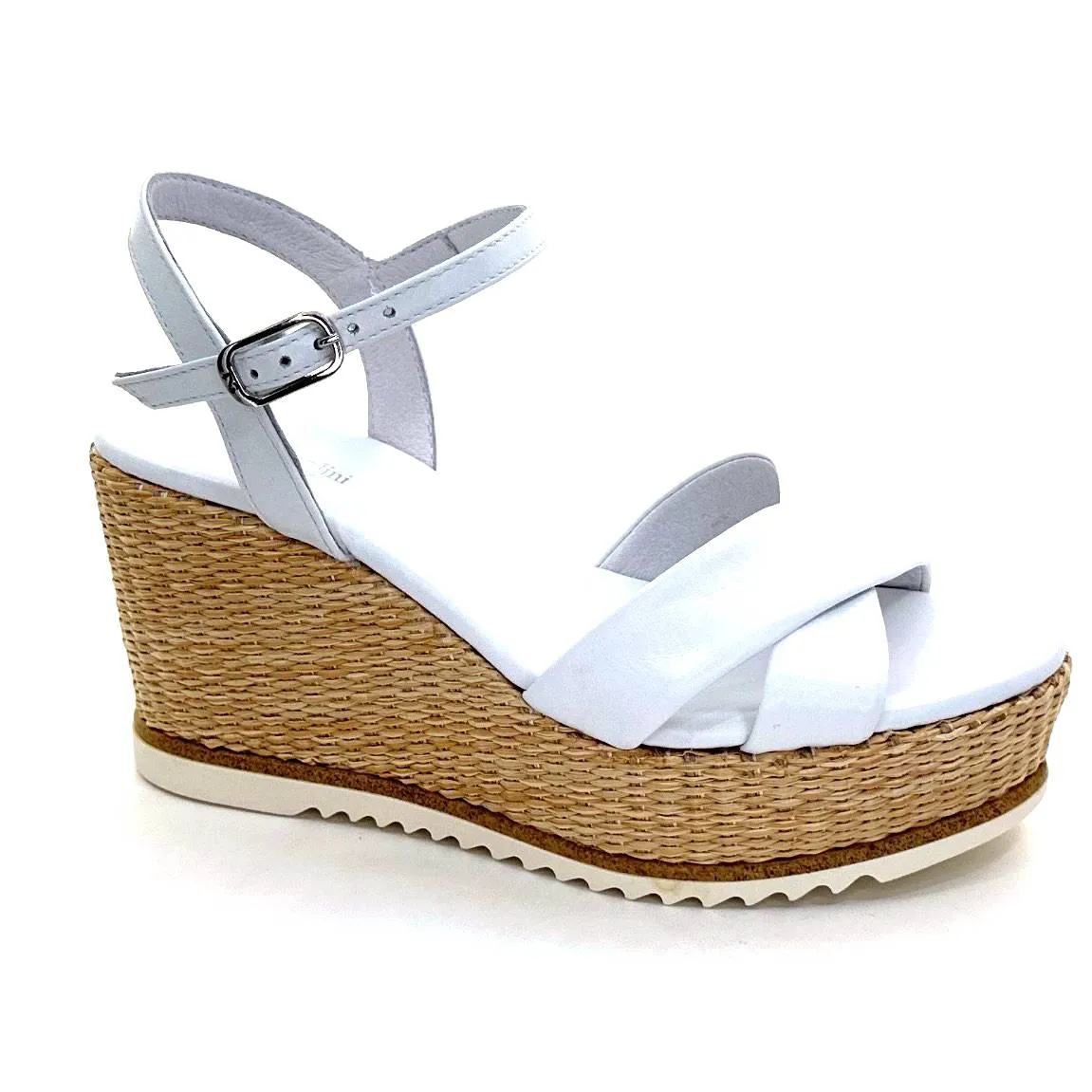 NeroGiardini 410630 D7078 Cuir Raffia Blanc