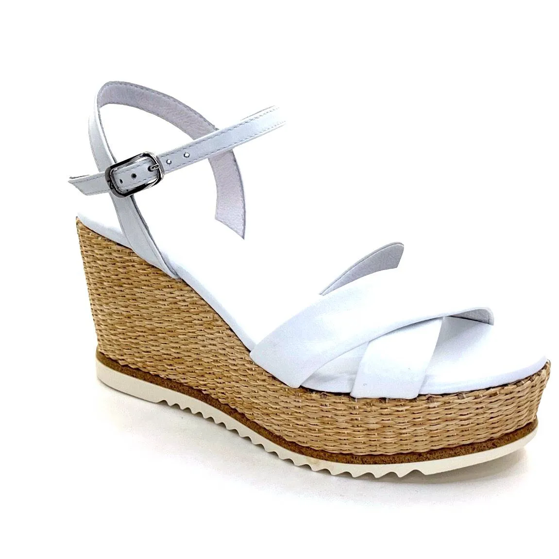 NeroGiardini 410630 D7078 Cuir Raffia Blanc