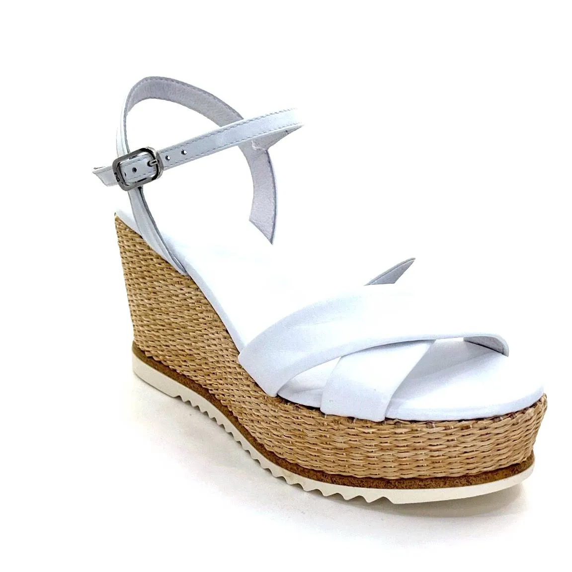 NeroGiardini 410630 D7078 Cuir Raffia Blanc