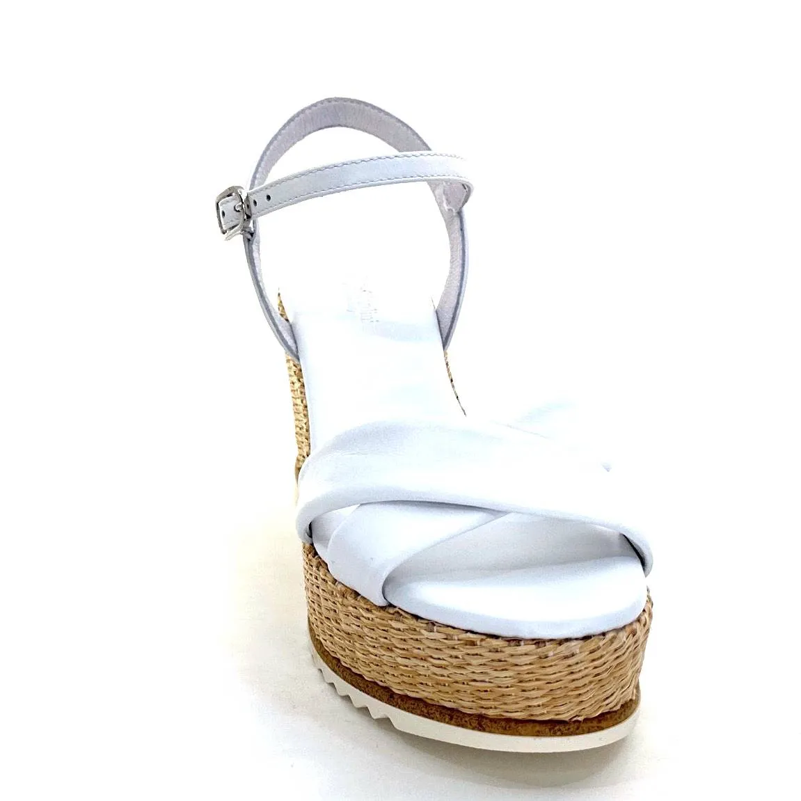 NeroGiardini 410630 D7078 Cuir Raffia Blanc