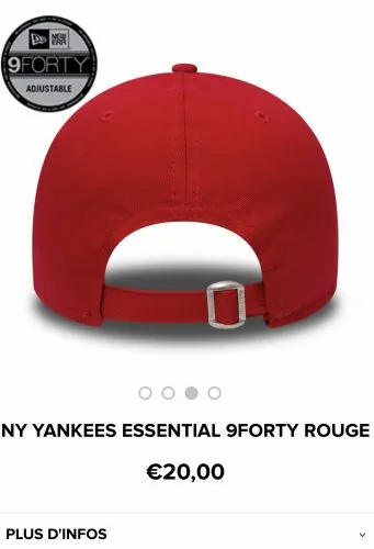 NEW ERA 9FORTY CASQUETTE ROUGE Réglable