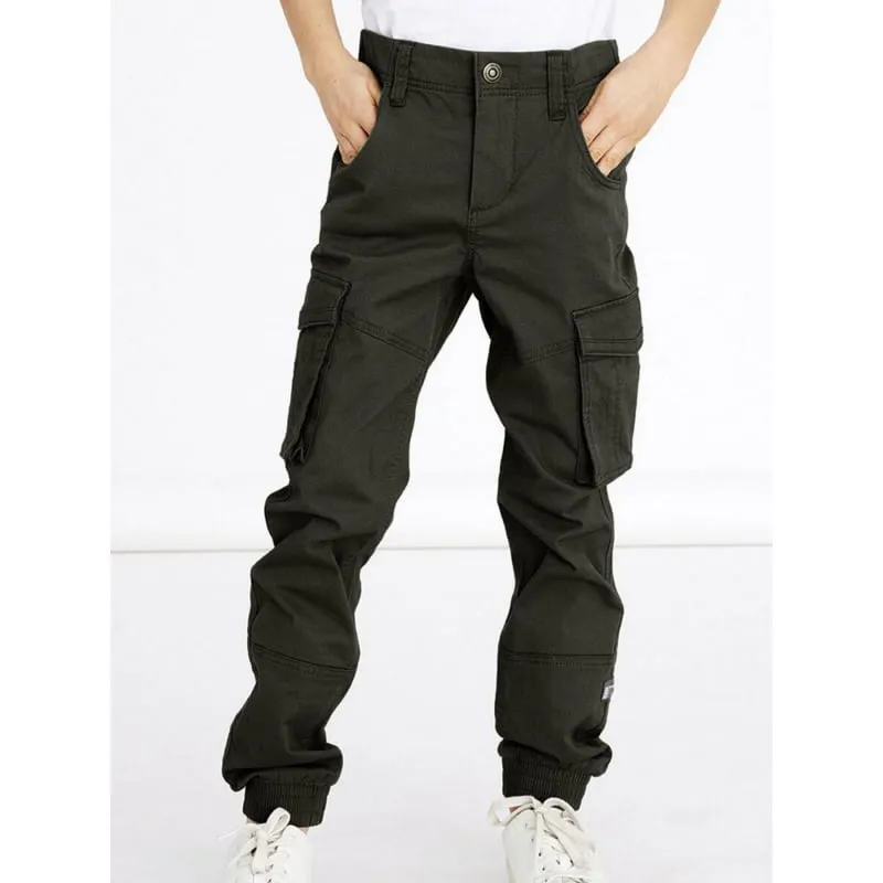 Pantalon cargo ryan kaki foncé garçon - Name It | wimod