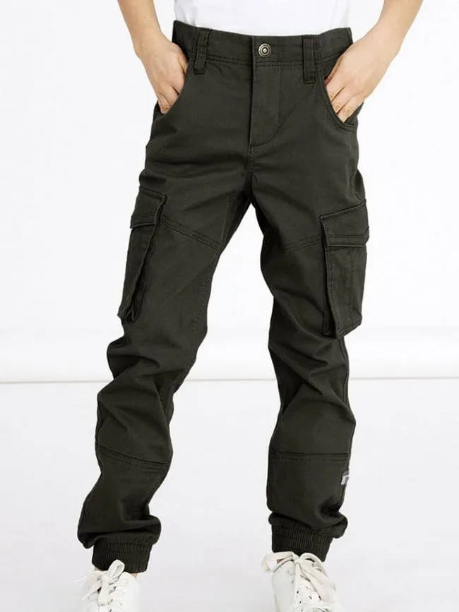 Pantalon cargo ryan kaki foncé garçon - Name It | wimod