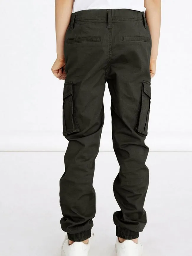 Pantalon cargo ryan kaki foncé garçon - Name It | wimod