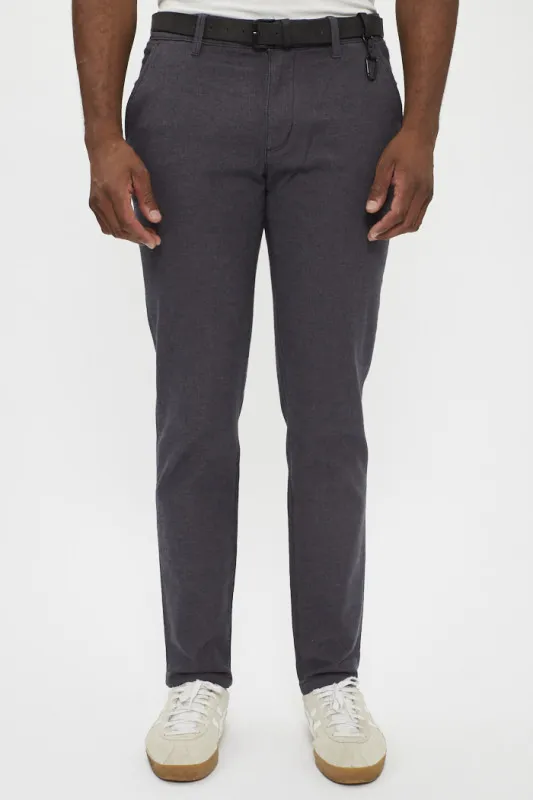 Pantalon chino structured straight anthracite