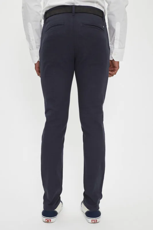 Pantalon chino structured straight navy