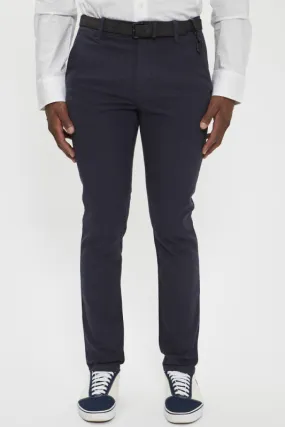 Pantalon chino structured straight navy