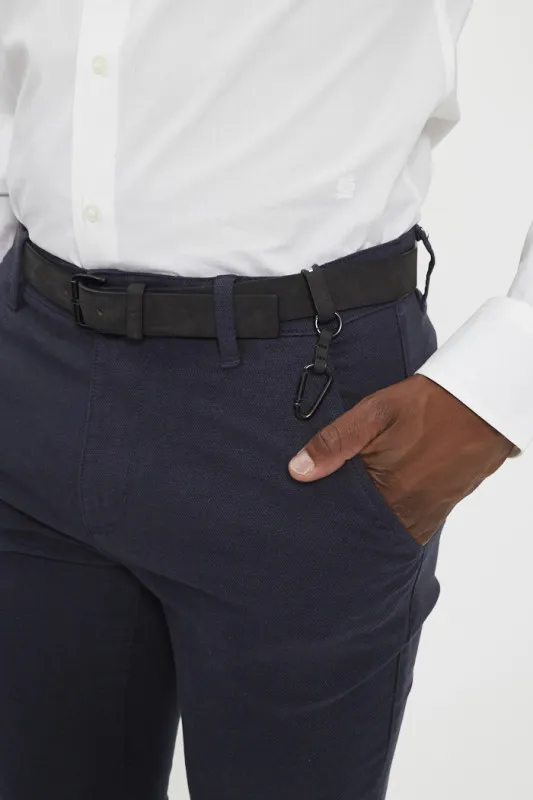 Pantalon chino structured straight navy