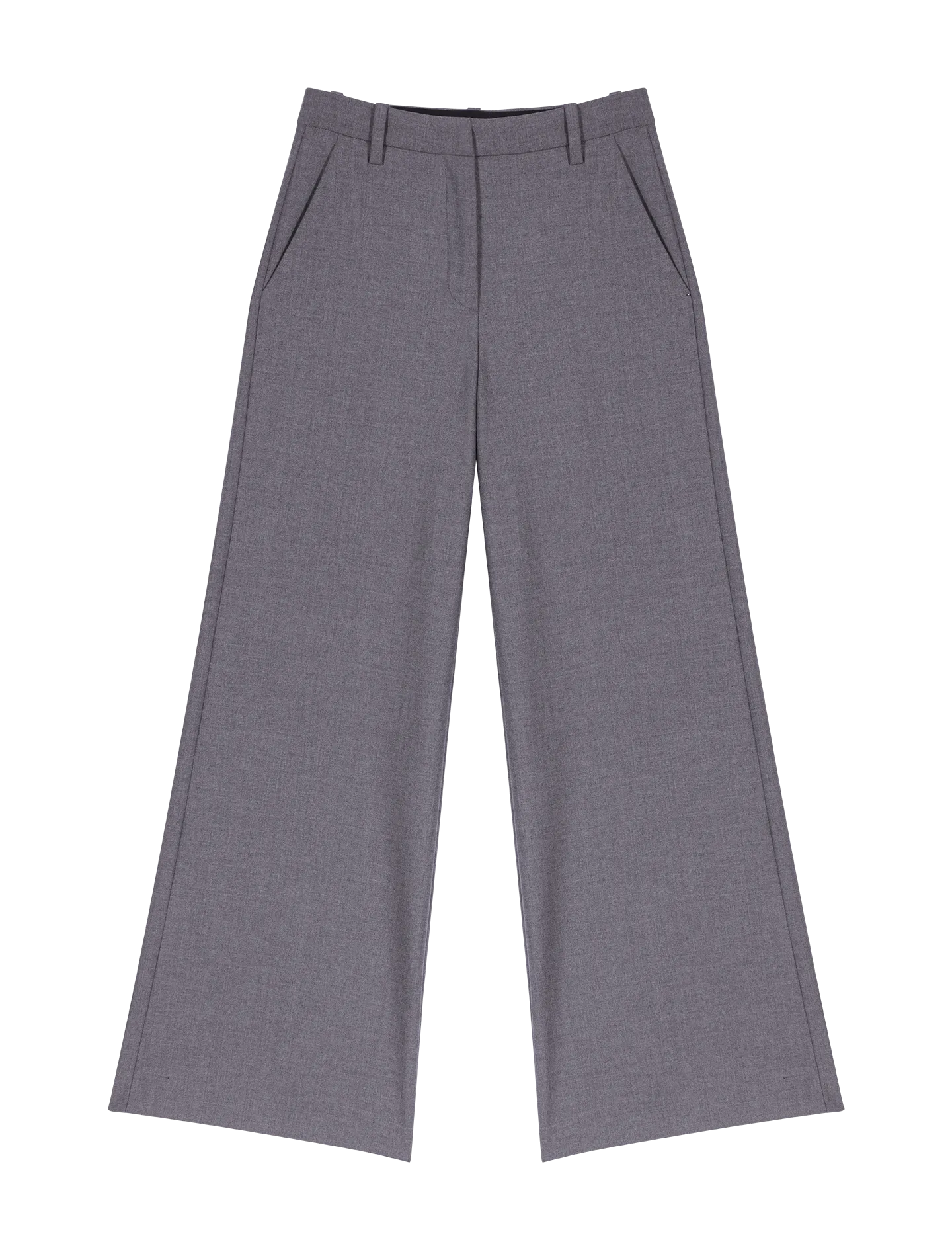 PANTALON LARGE EN LAINE MéLANGéE - MAJE pour FEMME | Printemps