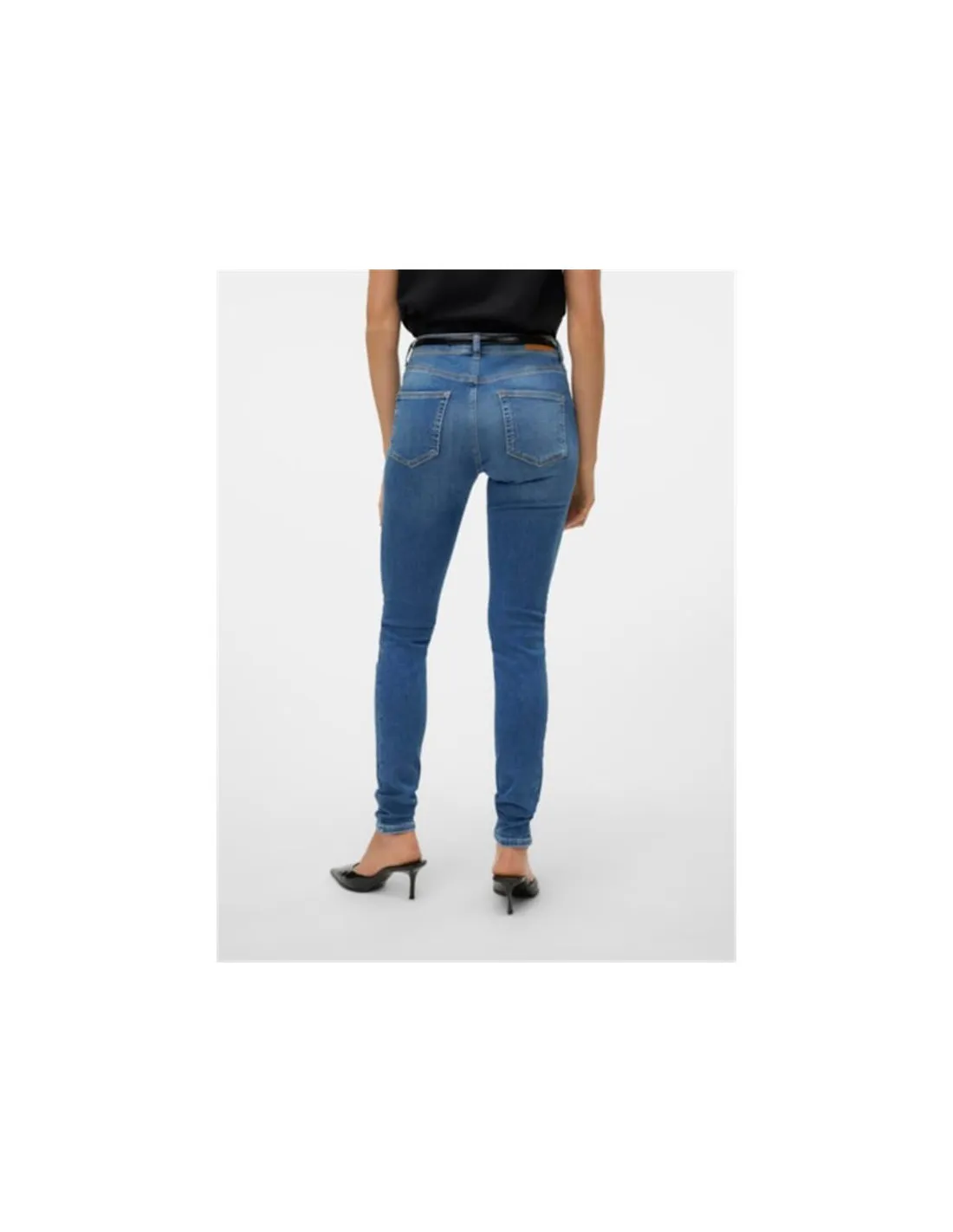 Pantalon Vero Moda lux Mrlim Jeansi310 Bleu moyen Denim Femme