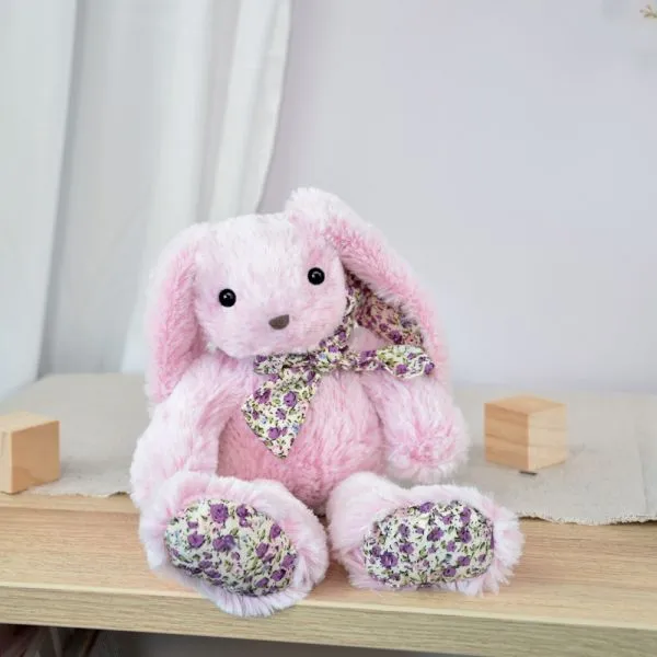 Peluche lapin rose Copains Câlins 25 cm