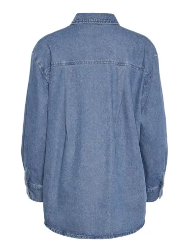 PIECES Chemise Oversize Femme Medium Blue Denim