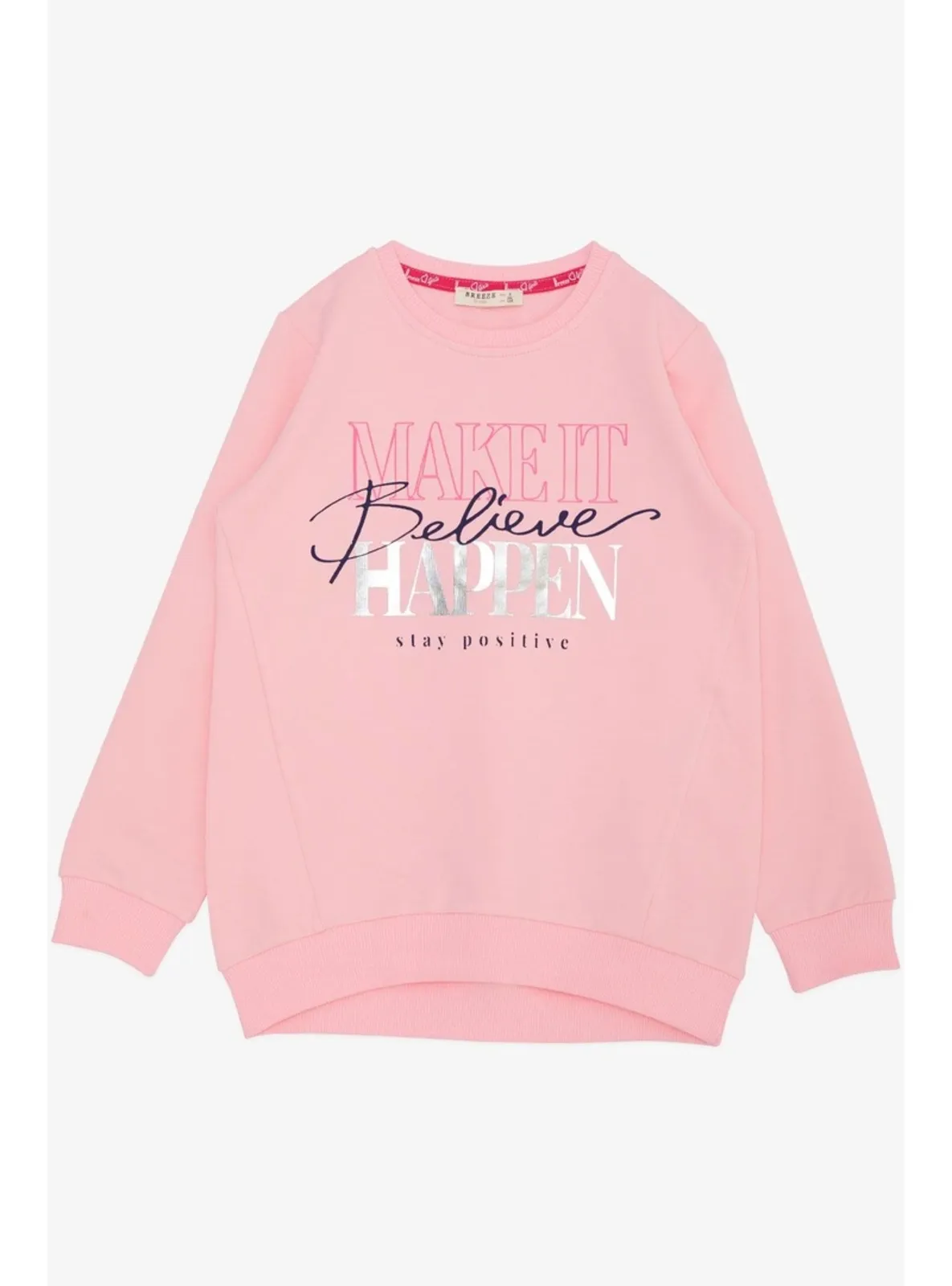 Pink - 300gr - Girls` Sweatshirt