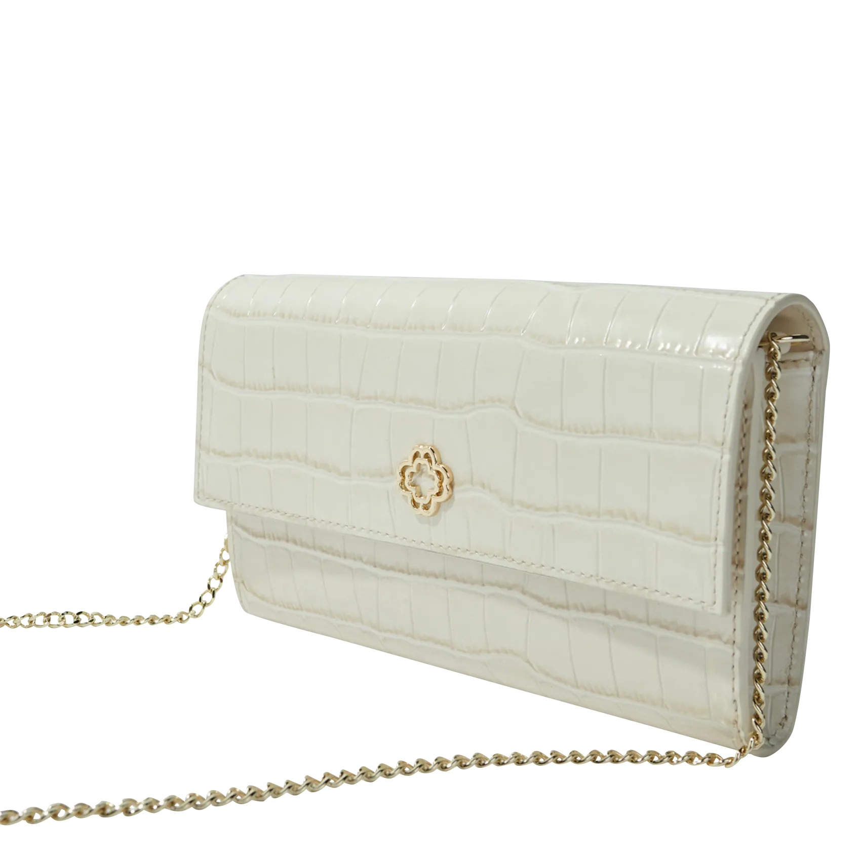 POCHETTE à RABAT ASPECT CUIR EMBOSSé CLOVER WALK - MAJE pour FEMME | Printemps