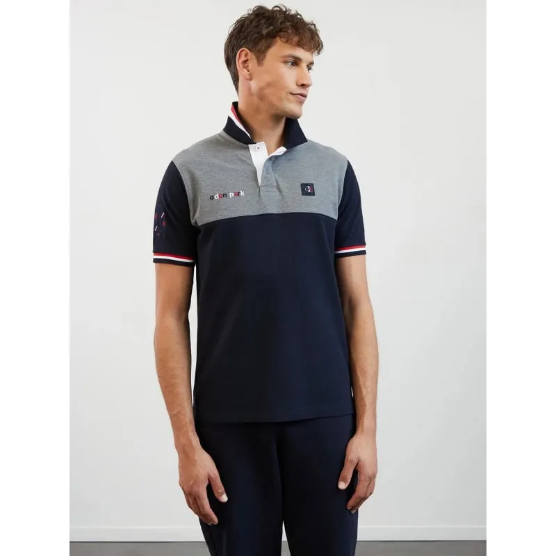 Polo bicolore feinte de passe bleu gris homme - Eden Park | wimod