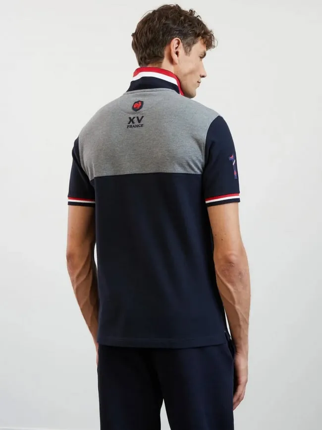 Polo bicolore feinte de passe bleu gris homme - Eden Park | wimod