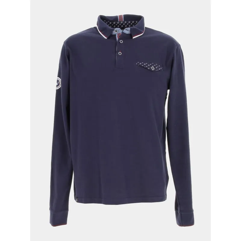 Polo bicolore feinte de passe bleu gris homme - Eden Park | wimod