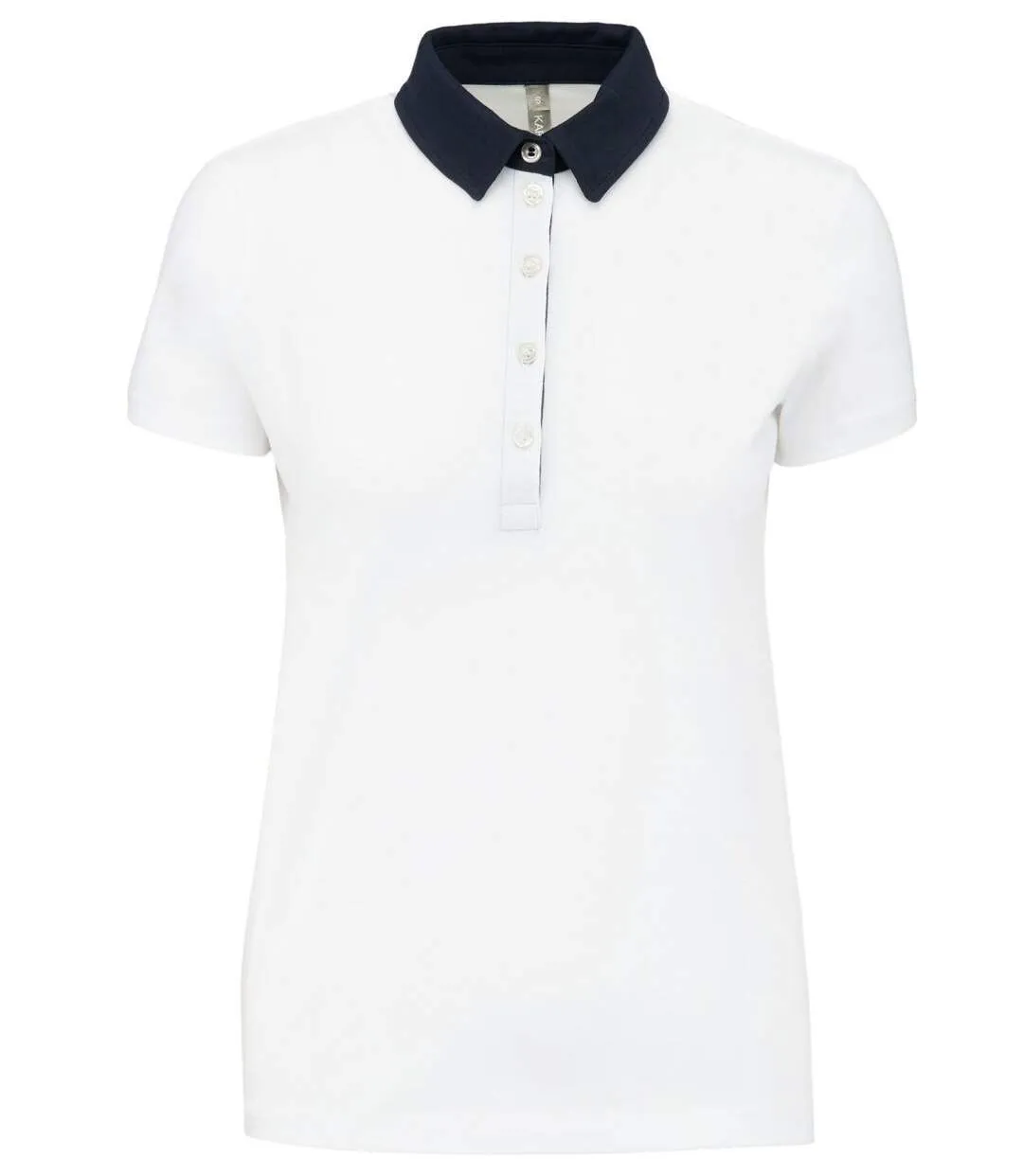 Polo bicolore pour femme - K261 - blanc et marine