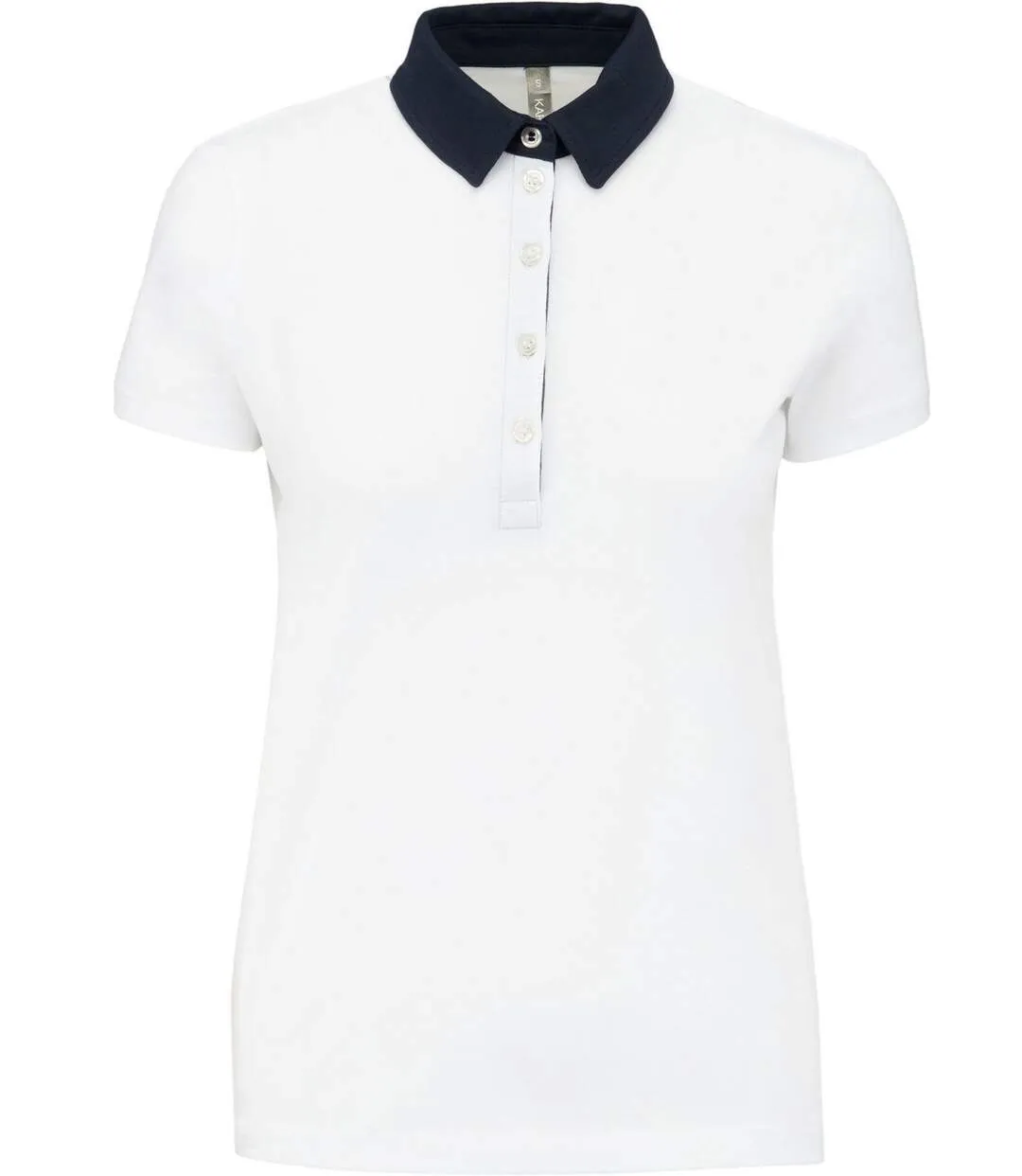 Polo bicolore pour femme - K261 - blanc et marine