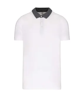 Polo bicolore pour homme - K260 - blanc et gris