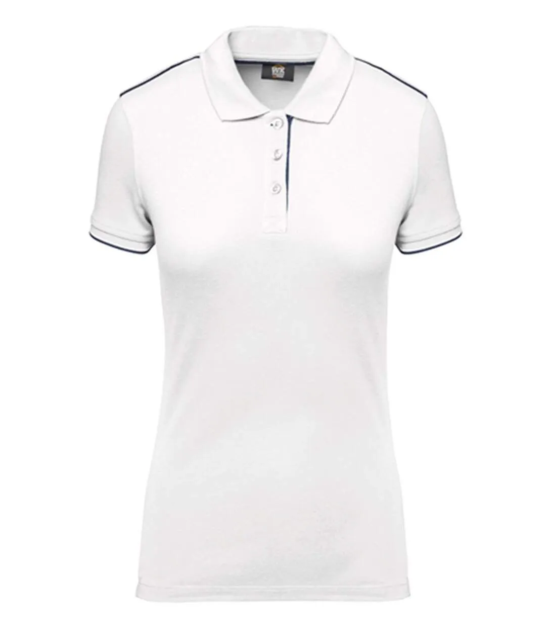 Polo professionnel DayToDay pour femme - WK271 - blanc et bleu marine