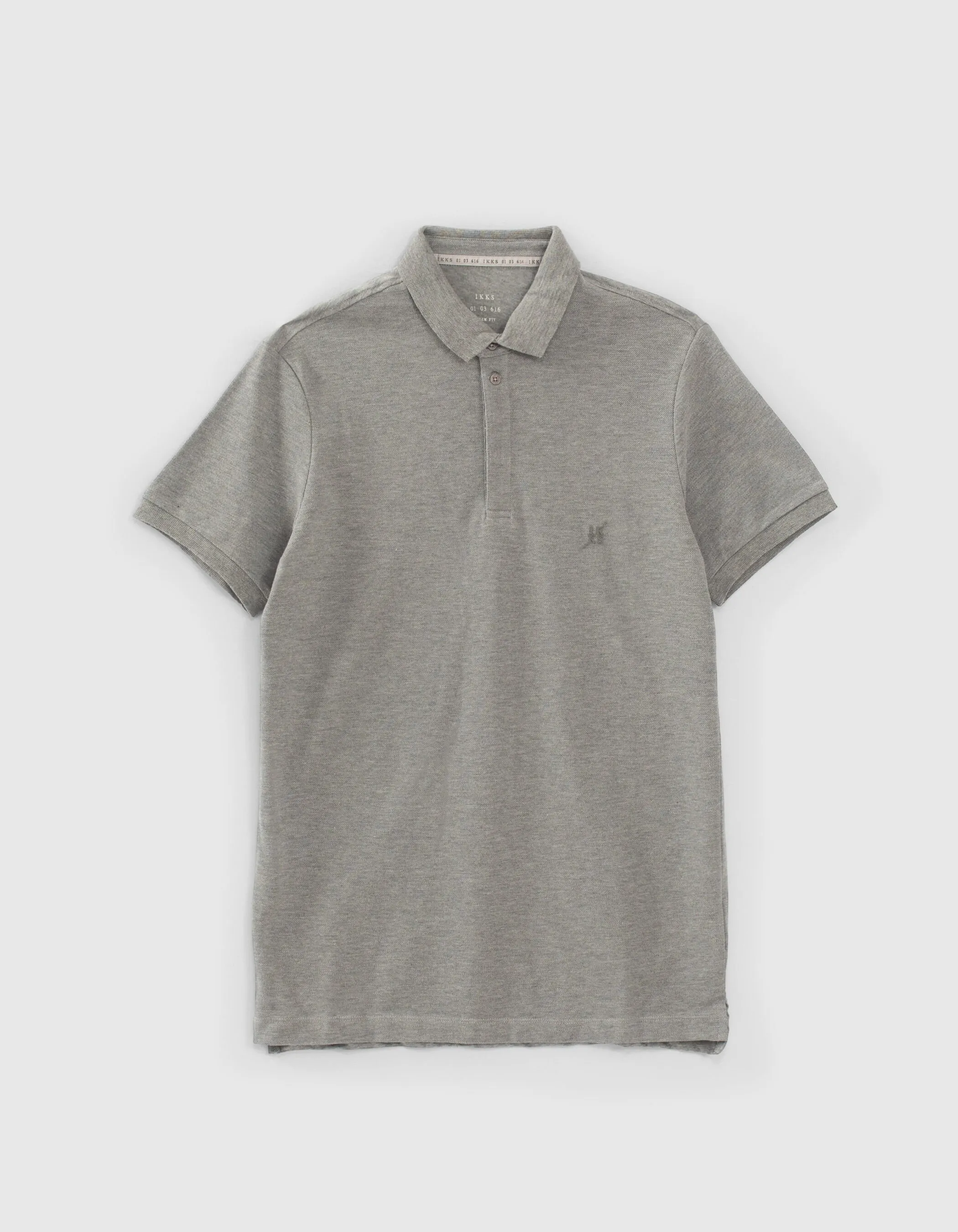 Polo SLIM gris chiné bi-matière Homme