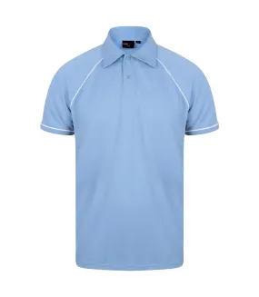 Polo sport à manches courtes homme bleu ciel/bleu marine/blanc Finden & Hales