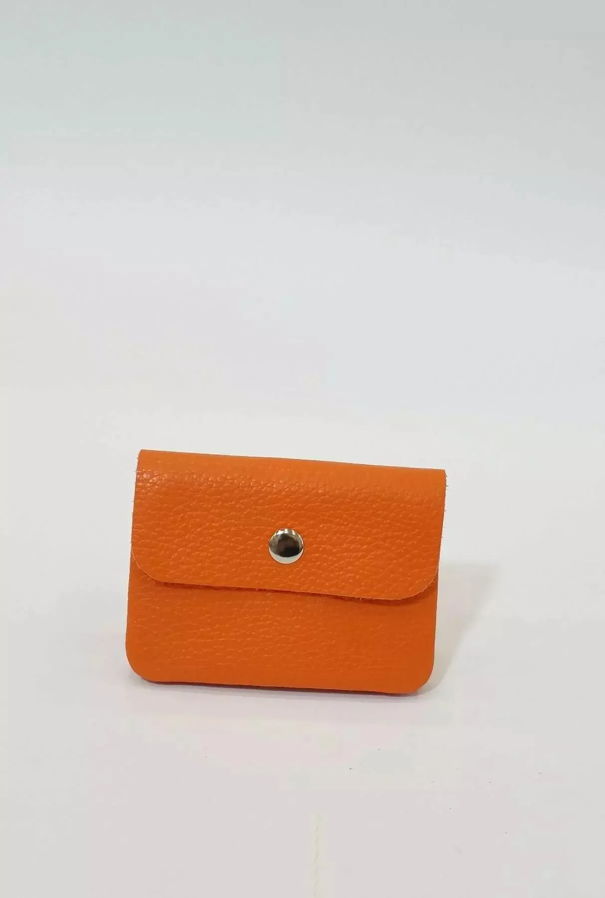 Porte monnaie cuir 3 compartiments orange basique