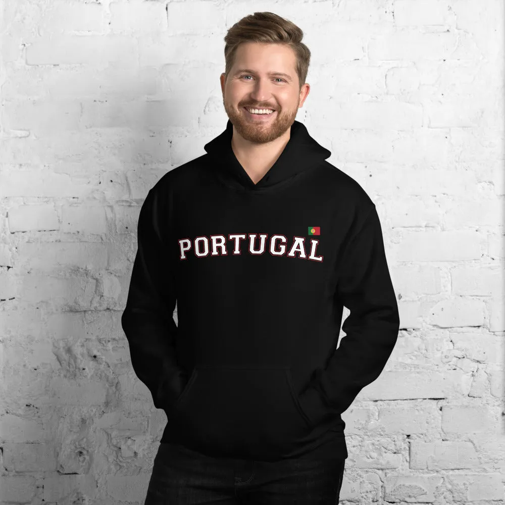 Portugal - sweatshirt à capuche avec drapeau portugais sur le coeur