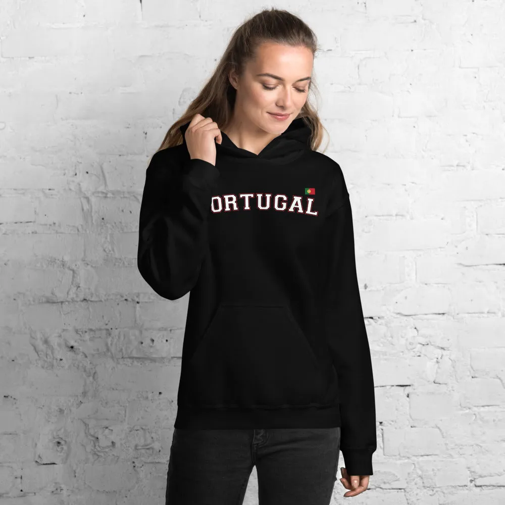 Portugal - sweatshirt à capuche avec drapeau portugais sur le coeur